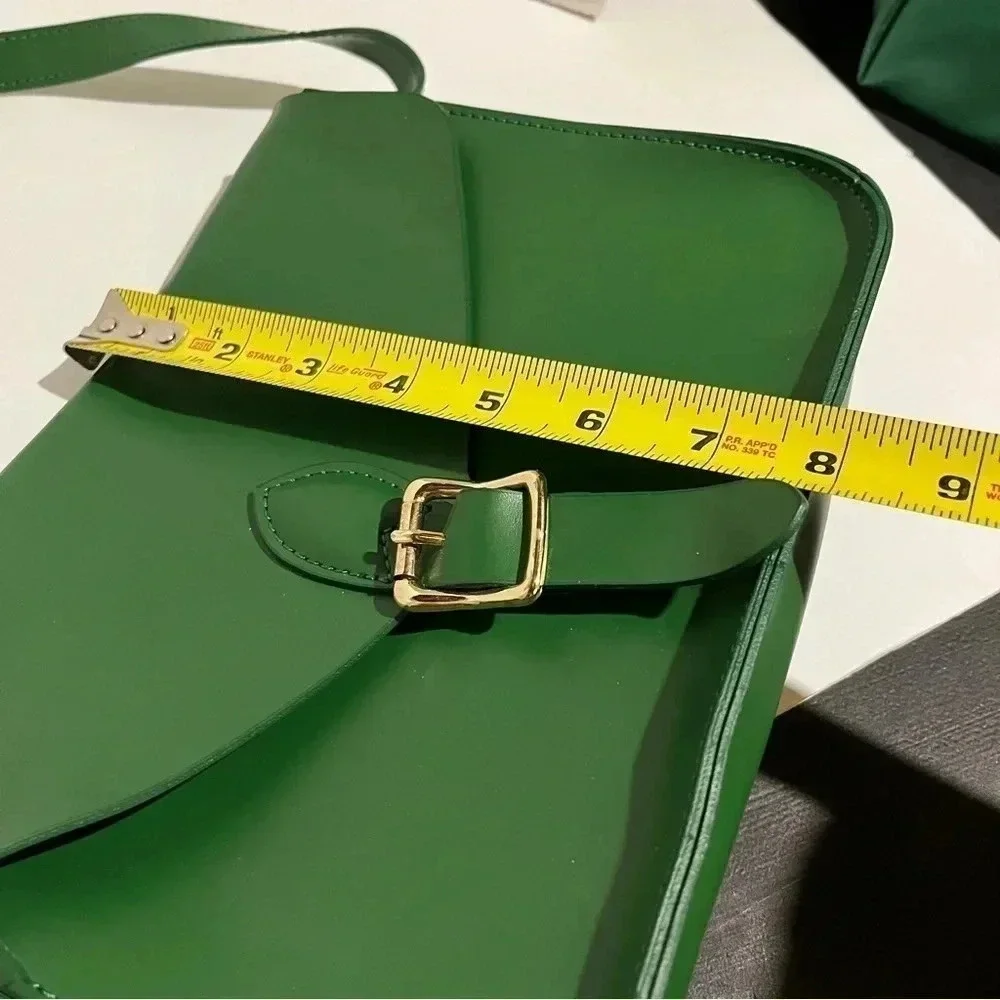Angela Roi Green Crossbody Shoulder Handbag Flap Messenger Front Buckle